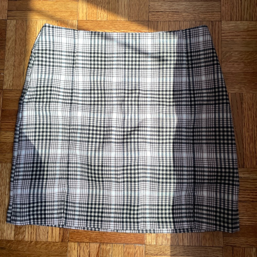 Brown plaid mini skirt